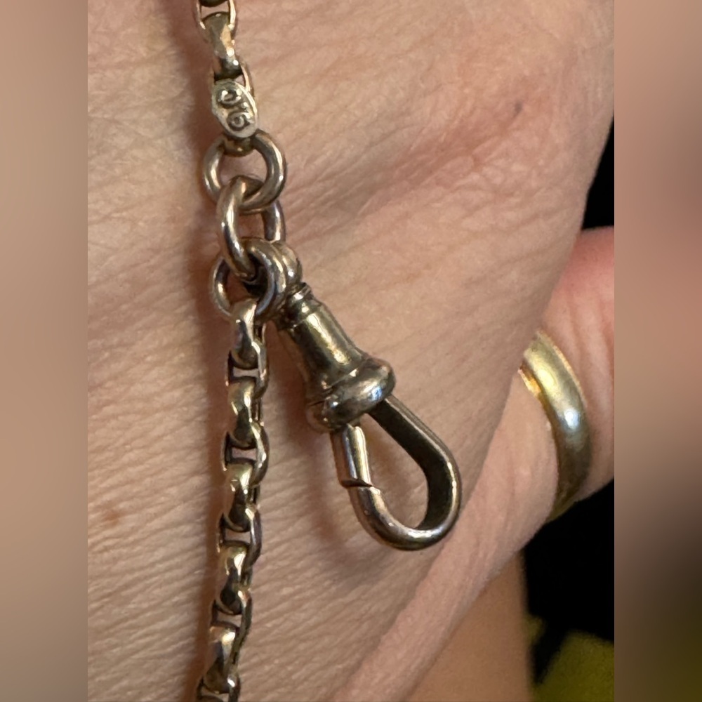 Antique 9ct Yellow Gold Muff Chain Watch Chain Necklace - Picture 5 of 9